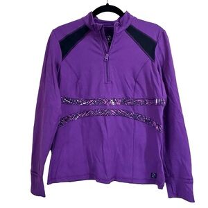 Modele Women’s Athletic Purple 1/4 Zip Activewear Pullover Jacket Size Medium